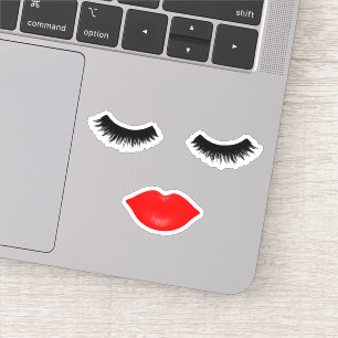Lips en Lashes Red Sticker