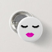 Lips en sla roze ronde button 3,2 cm (Voorkant /achterkant)