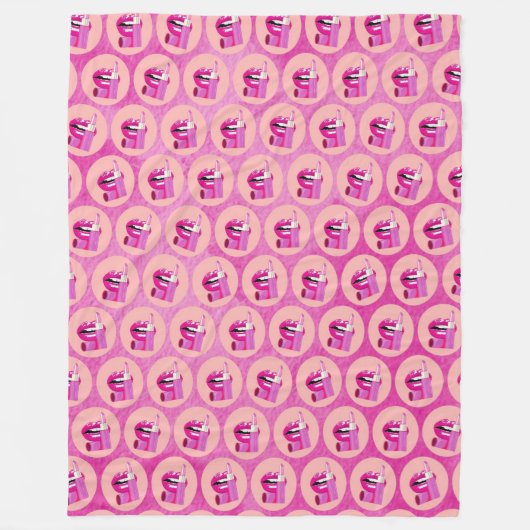 Lips Fleece Deken (Voorkant)