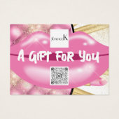 Lips Glam Make-up Artiest Studio Logo QR 100 stuks Visitekaartje (Voorkant)