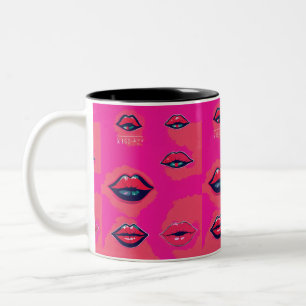 Lips Kiss Print Mok - Romantische mok voor livebir