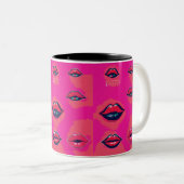 Lips Kiss Print Mug - Mug romantique pour les tour (Devant droit)