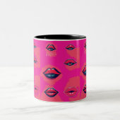 Lips Kiss Print Mug - Mug romantique pour les tour (Centre)