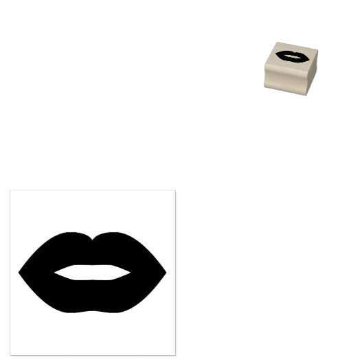 Lips Kiss Rubberstempel (Gestempeld)