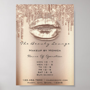 Lips Make-up Openingstijden Salon Roos Drips Spark Poster
