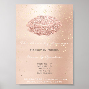 LIps Makeup Artist Glitter Roos Gold Confetti Poster