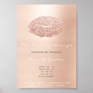 LIps Makeup Artist Glitter Roos Gold Grey Kiss Poster
