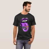 Lips Mardi Gras Carnival Purple Fleur De Lis Women T-shirt (Voorkant volledig)