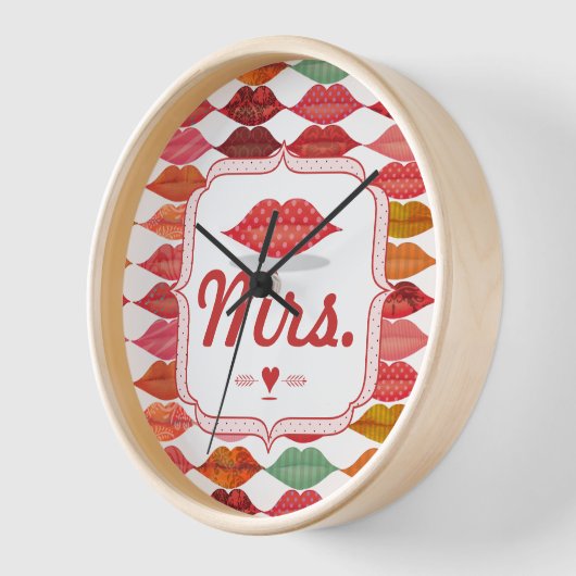 Lips Mevrouw Hipster Vintage Retro Bruid (Hoek)