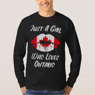 Lips Mond Love Canadese Vlag Ontario T-shirt