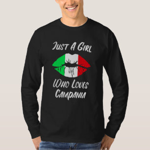 Lips Mond Love Italiaanse Vlag Campania T-shirt