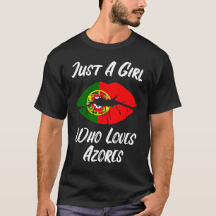 Lips Mond Love Portugese Vlag Azoren T-shirt