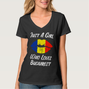 Lips Mond Love Roemeense Vlag Boekarest T-shirt