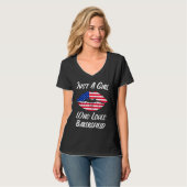 Lips Mouth Love American Flag Bakersfield T-shirt (Voorkant volledig)