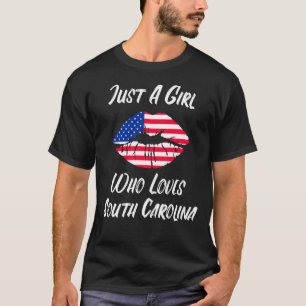 Lips Mouth Love American Flag South Carolina T-shirt