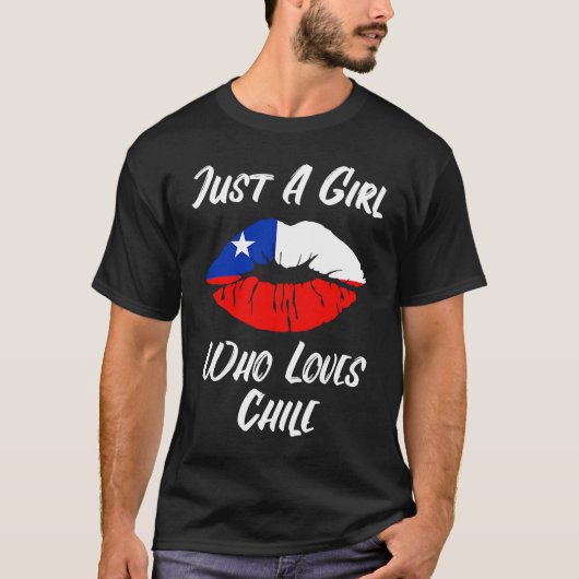 Lips Mouth Love Chillean Flag Chile T-shirt (Voorkant)