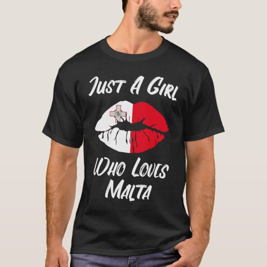 Lips Mouth Love Flag Malta T-shirt (Voorkant)