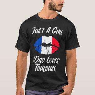 Lips Mouth Love French Flag Toulouse T-shirt