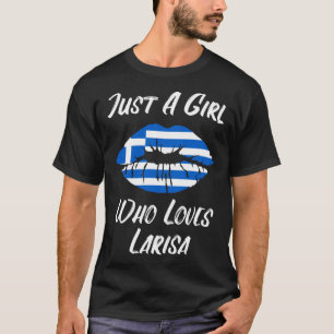 Lips Mouth Love Griekse vlag Larissa T-shirt