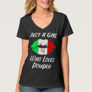 Lips Mouth Love Italiaanse vlag Pompei T-shirt