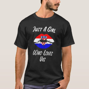 Lips Mouth Love Kroatië Flag Vis T-shirt