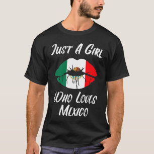 Lips Mouth Love Mexicaanse vlag T-shirt
