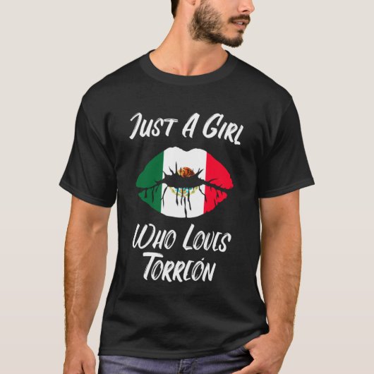 Lips Mouth Love Mexicaanse vlag Torreon T-shirt (Voorkant)