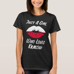 Lips Mouth Love Poolse vlag Krakow T-shirt