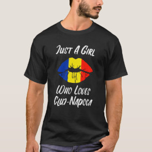 Lips Mouth Love Roemeense vlag Cluj Napoca T-shirt