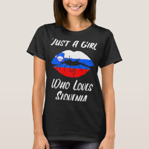 Lips Mouth Love Slovenian Flag Slovenië T-shirt