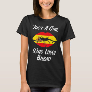 Lips Mouth Love Spaanse vlag Bilbao T-shirt