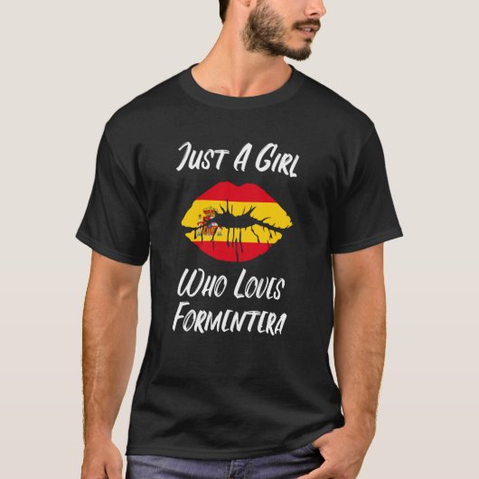 Lips Mouth Love Spaanse vlag Formentera T-shirt (Voorkant)