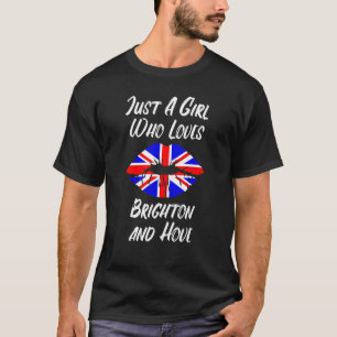 Lips Mouth Love Union Jack Flag Brighton and Hove T-shirt