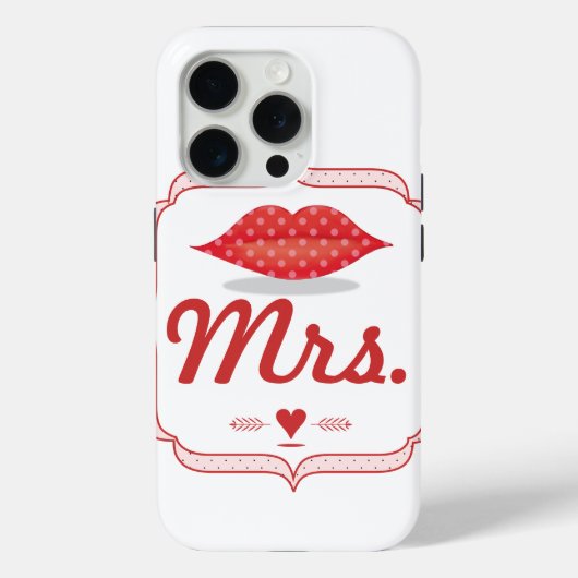 Lips Mrs Hipster  Retro Bride Case-Mate iPhone Case (Achterkant)