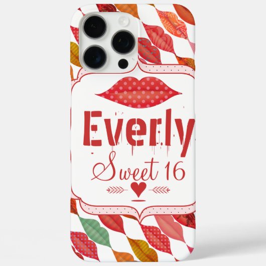 Lips Mrs Hipster  Retro Bride Case-Mate iPhone Case (Achterkant)