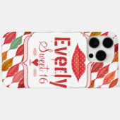 Lips Mrs Hipster  Retro Bride Case-Mate iPhone Case (Achterkant (horizontaal))