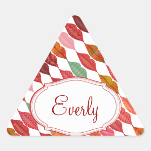 Lips Mrs Hipster Retro Bride Driehoek Sticker