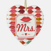 Lips Mrs Hipster  Retro Bride Keramisch Ornament (Rechts)