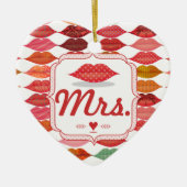 Lips Mrs Hipster  Retro Bride Keramisch Ornament (Voorkant)