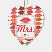 Lips Mrs Hipster  Retro Bride Keramisch Ornament (Links)