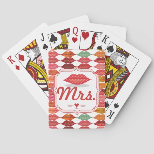 Lips Mrs Hipster Retro Bride Speelkaarten (Achterkant)