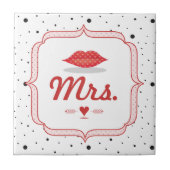 Lips Mrs Hipster  Retro Bride Tegeltje (Voorkant)