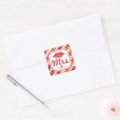 Lips Mrs Hipster Retro Bride Vierkante Sticker (Envelop)