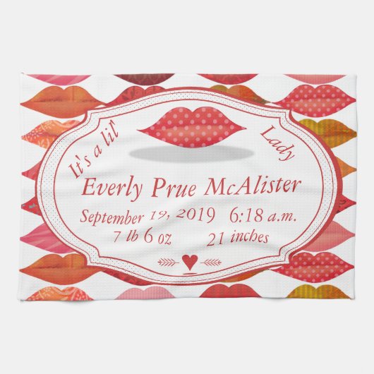 Lips Mrs Hipster Retro Lil' Lady Theedoek (Horizontaal)