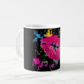 Lips Paint Splatter Coffee Mok (Voorkant links)