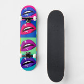 Lips Pop Art Deck Skateboard (Voorkant)