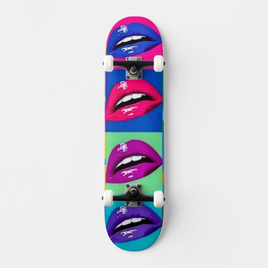 Lips Pop Art Deck Skateboard (Voorkant)