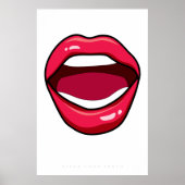 Lips Retro Pop Art Poster 60s 70s | Citaat (Voorkant)