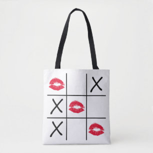 Lips Tic Tac Toe Tote Bag