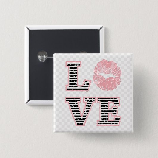 Lips Vierkante Button 5,1 Cm (Voorkant /achterkant)